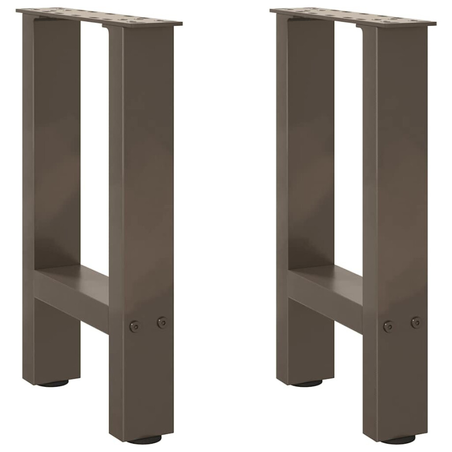 vidaXL Salontafelpoten 2 st 28x(42-43) cm staal naturel afbeelding 1