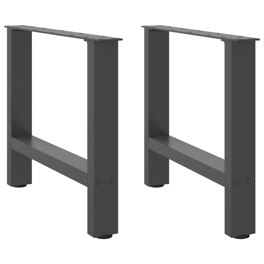 vidaXL Salontafelpoten 2 st 60x(42-43) cm staal antraciet afbeelding 1