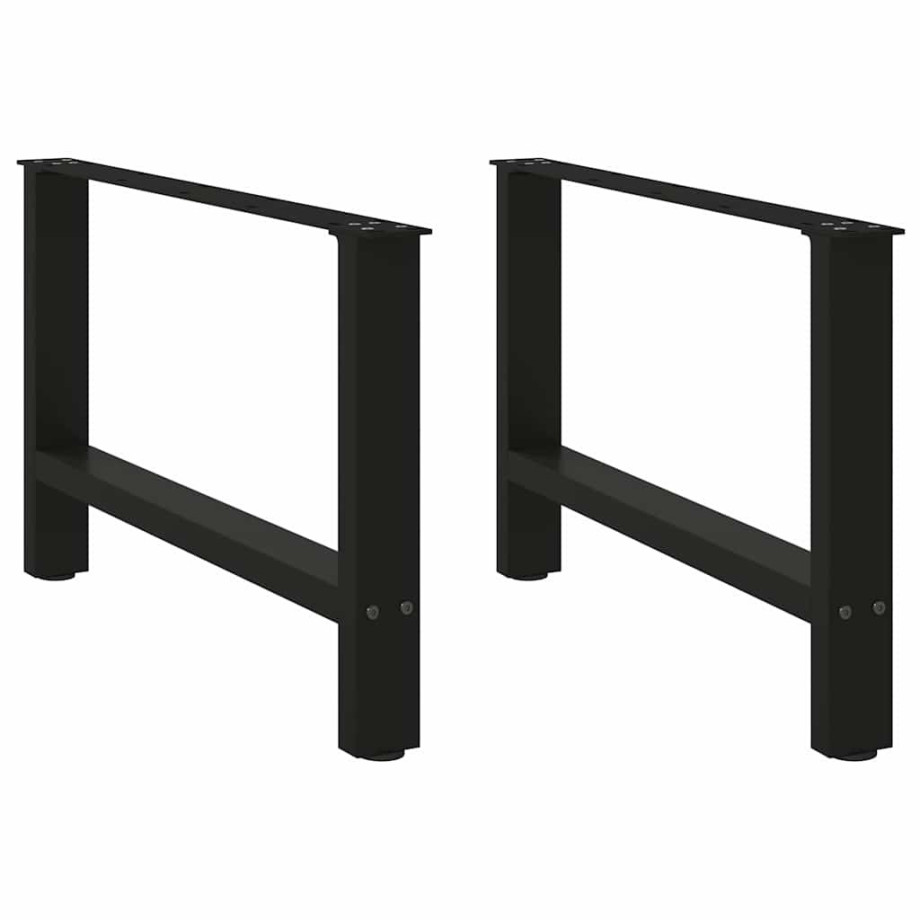 vidaXL Salontafelpoten 2 st 70x(42-43) cm staal zwart afbeelding 1