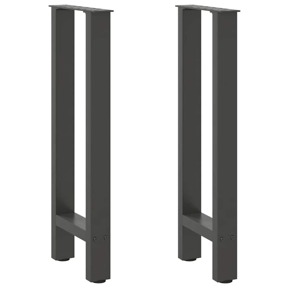 vidaXL Console tafelpoten 2 st 28x(72-73) cm staal antraciet afbeelding 1