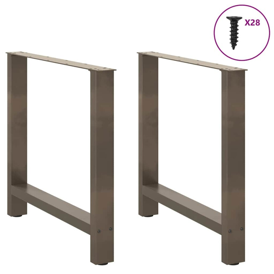 vidaXL Eettafelpoten 2 st 70x(72-73) cm staal naturel afbeelding 1