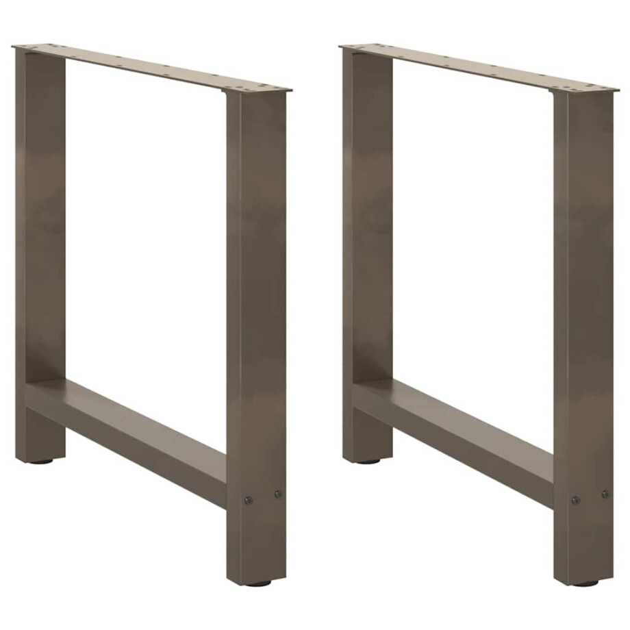 vidaXL Eettafelpoten 2 st 80x(72-73) cm staal naturel afbeelding 1
