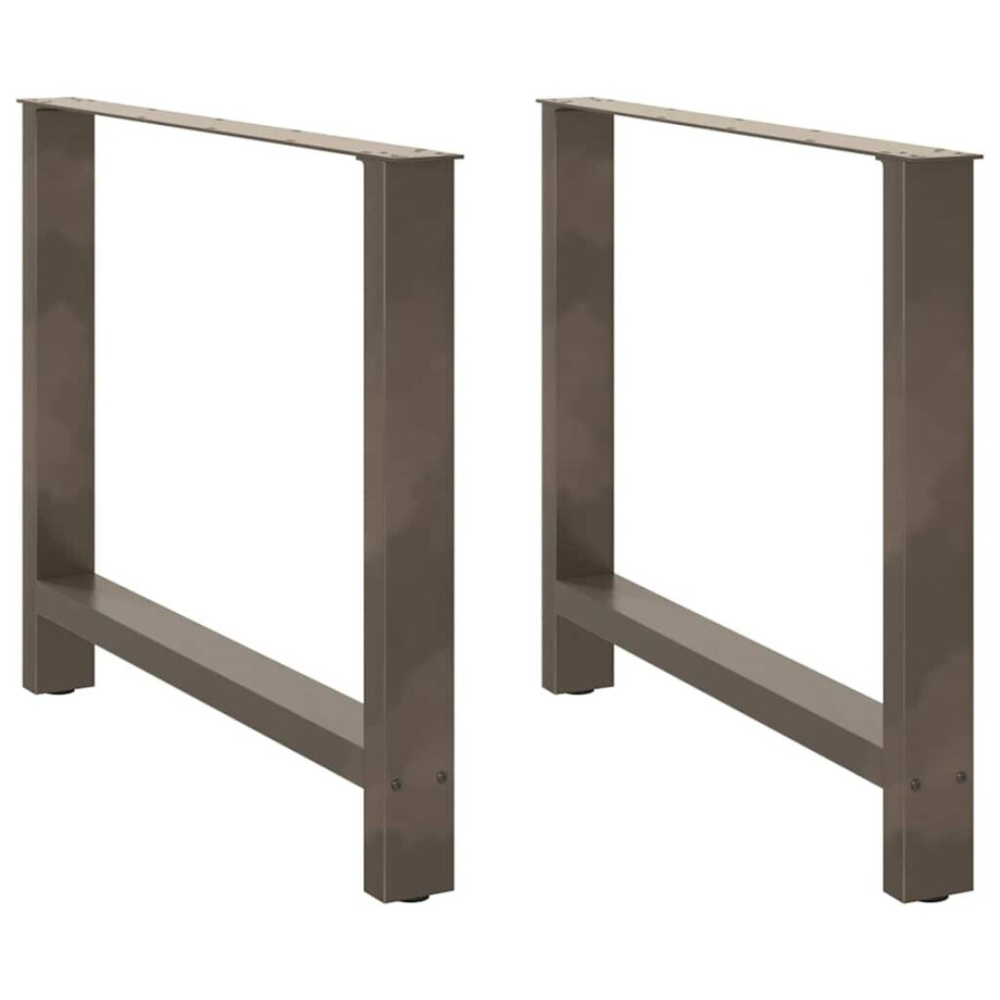 vidaXL Eettafelpoten 2 st 90x(72-73) cm staal naturel afbeelding 1