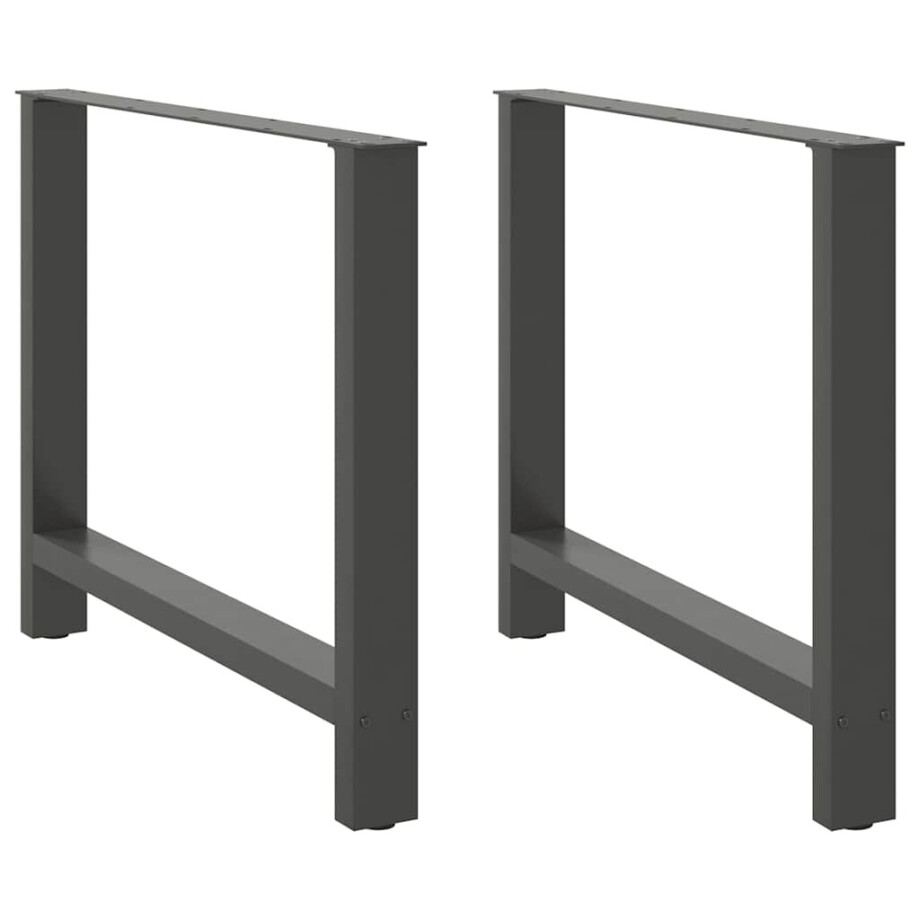 vidaXL Eettafelpoten 2 st 100x(72-73) cm staal antraciet afbeelding 1
