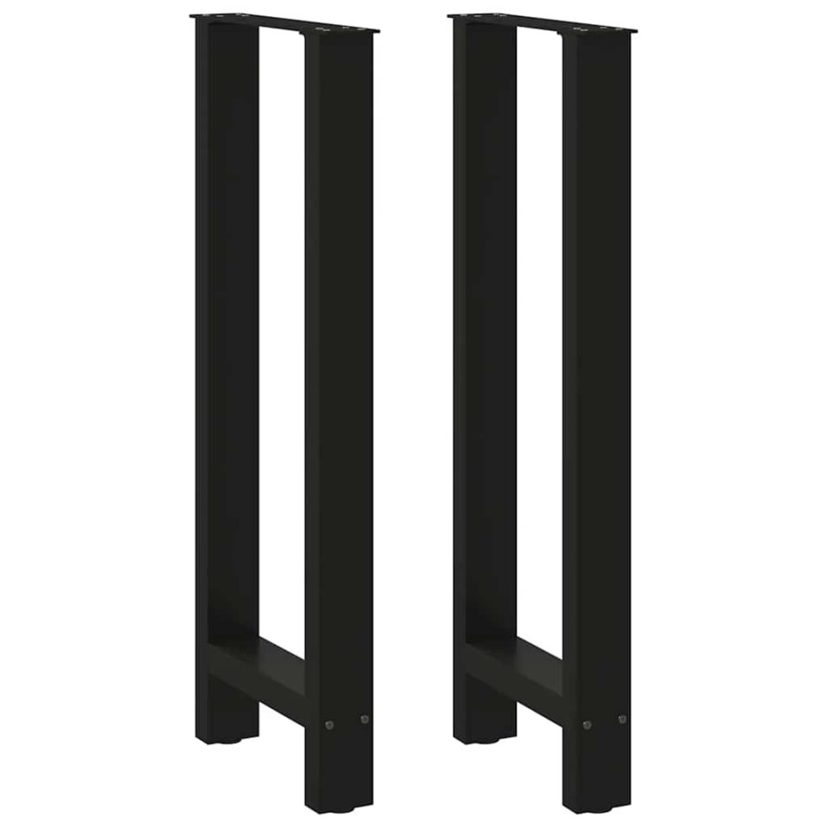 vidaXL Bartafelpoten 2 st 50x(100-101) cm staal zwart afbeelding 1