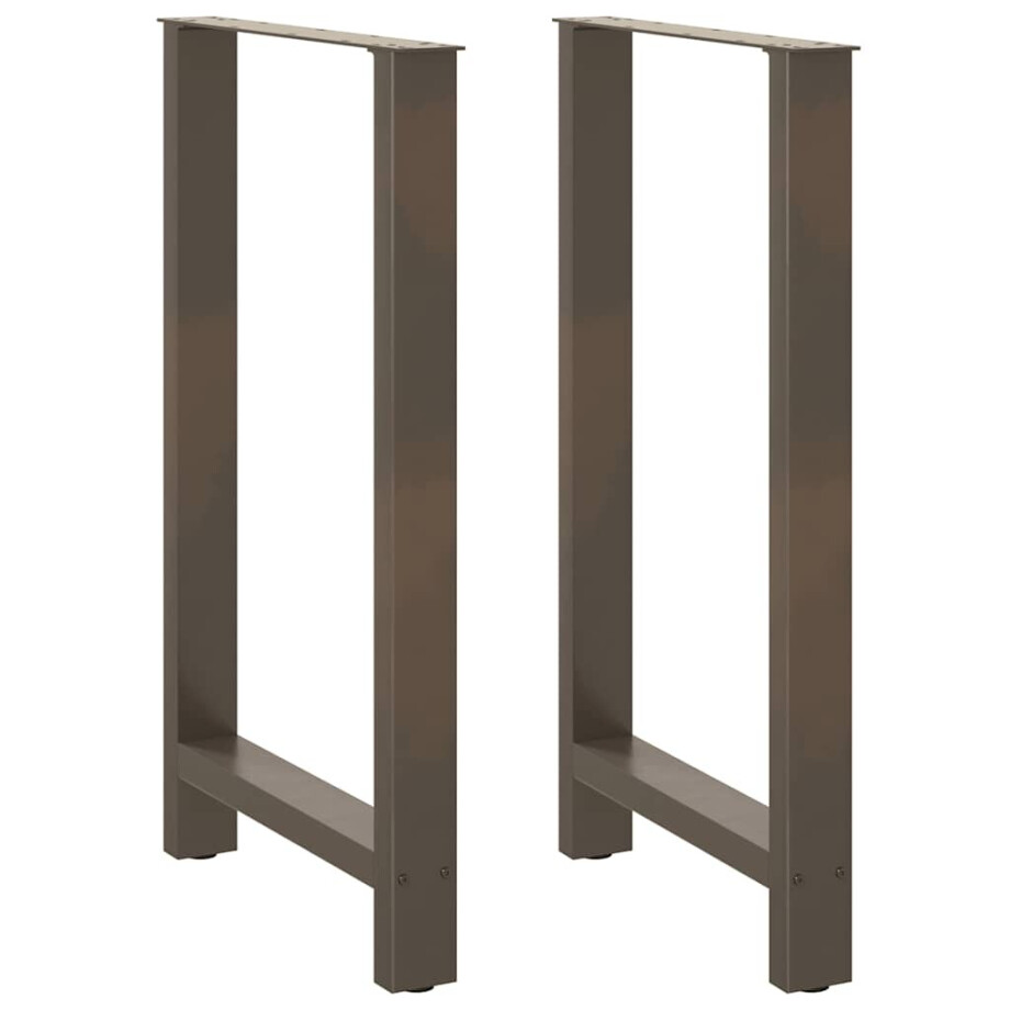 vidaXL Bartafelpoten 2 st 60x(100-101) cm staal naturel afbeelding 1