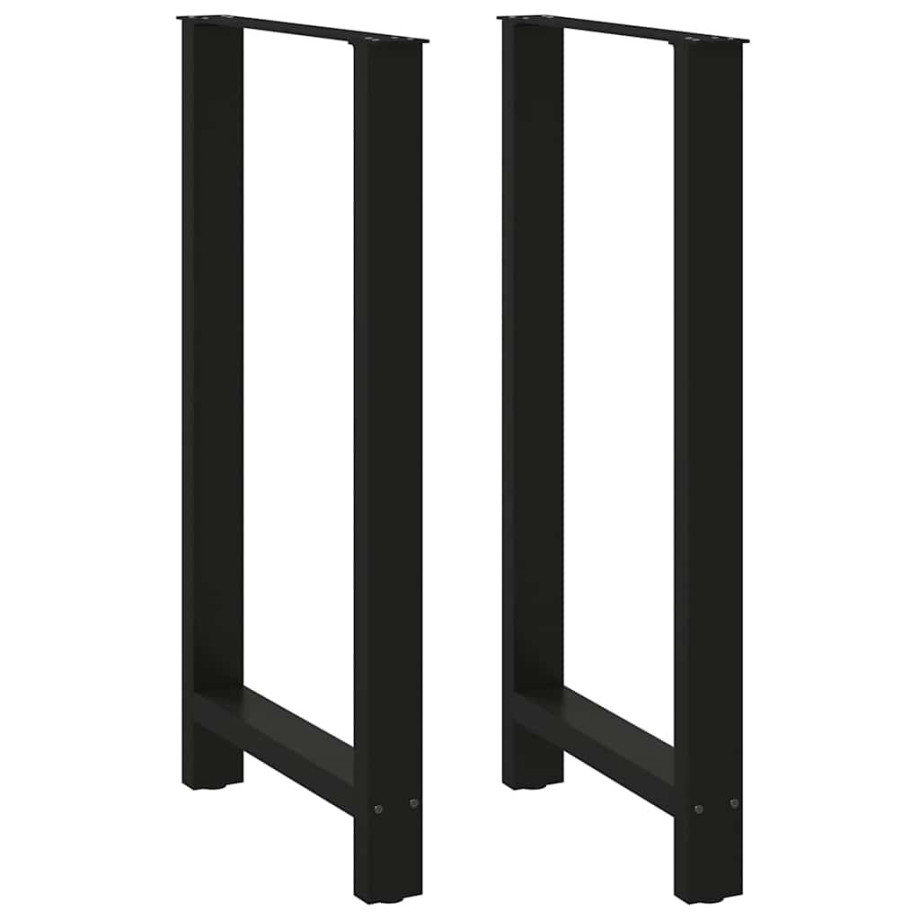 vidaXL Bartafelpoten 2 st 60x(110-111) cm staal zwart vidaXL Bartafelpoten 2 st 60x(110-111) cm staal zwart afbeelding 1