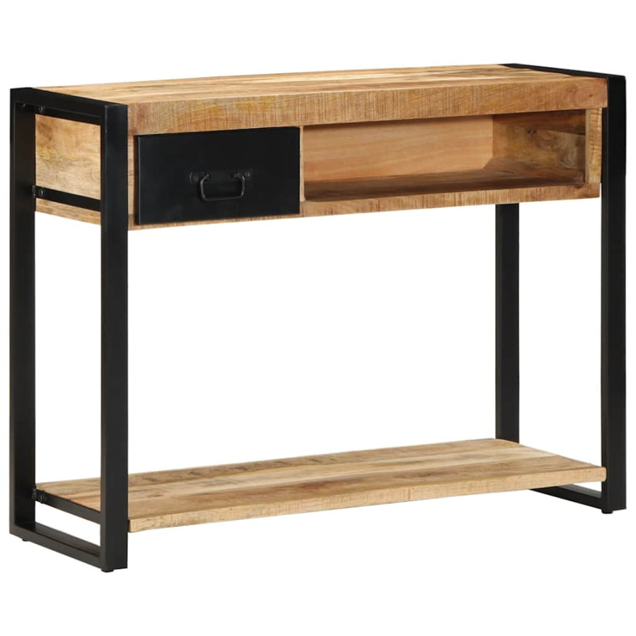 vidaXL Wandtafel 100x35x75 cm massief ruw mangohout afbeelding 1