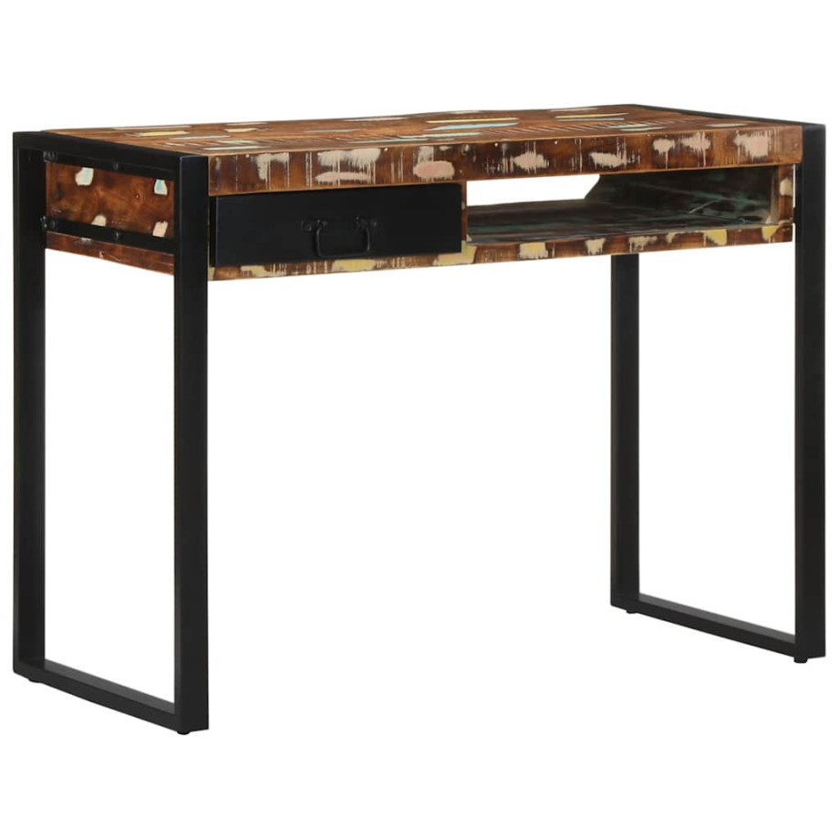 vidaXL Bureau 100x50x75 cm massief gerecycled hout meerkleurig afbeelding 1