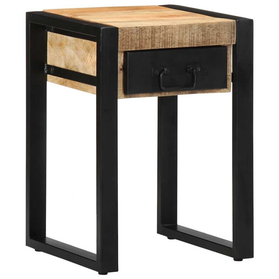 vidaXL Bijzettafel 35x35x50 cm massief ruw mangohout afbeelding 1
