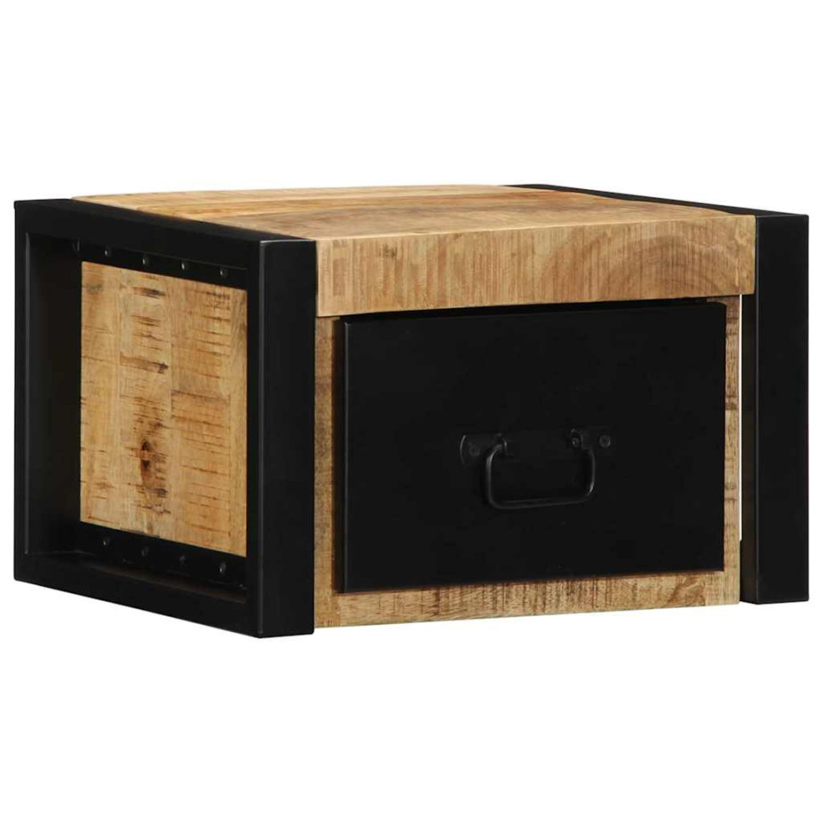 vidaXL Nachtkastjes 2 st 40x35x25 cm massief ruw mangohout afbeelding 1