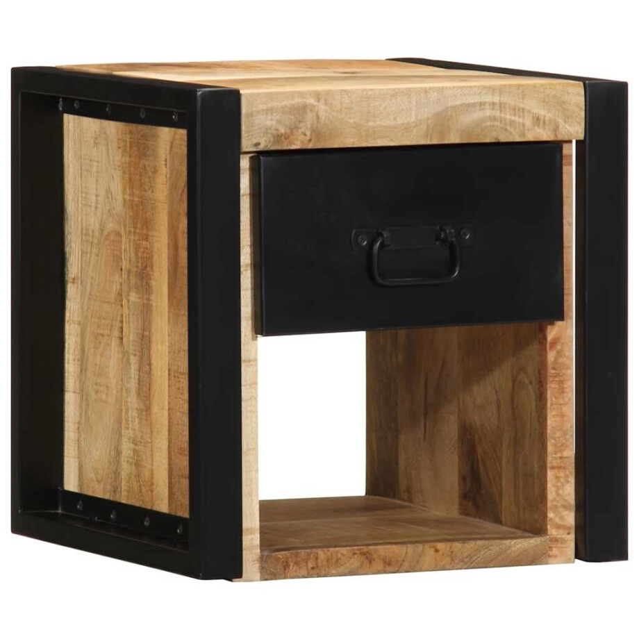 vidaXL Nachtkastje 40x35x40 cm massief ruw mangohout afbeelding 1