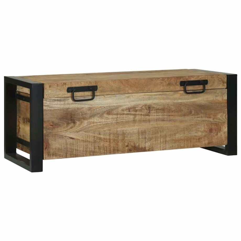 vidaXL Opbergkisten met opslag Bruin 80 x 30 x 30 cm Massief mangohout afbeelding 1