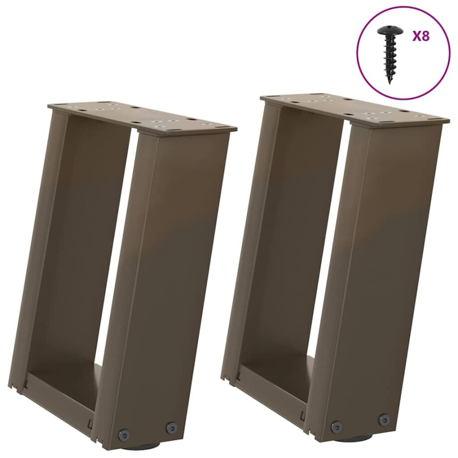 vidaXL Salontafelpoten 2 st U-vormig 30x(30-31) cm staal naturel vidaXL Salontafelpoten 2 st U-vormig 30x(30-31) cm staal naturel afbeelding 1