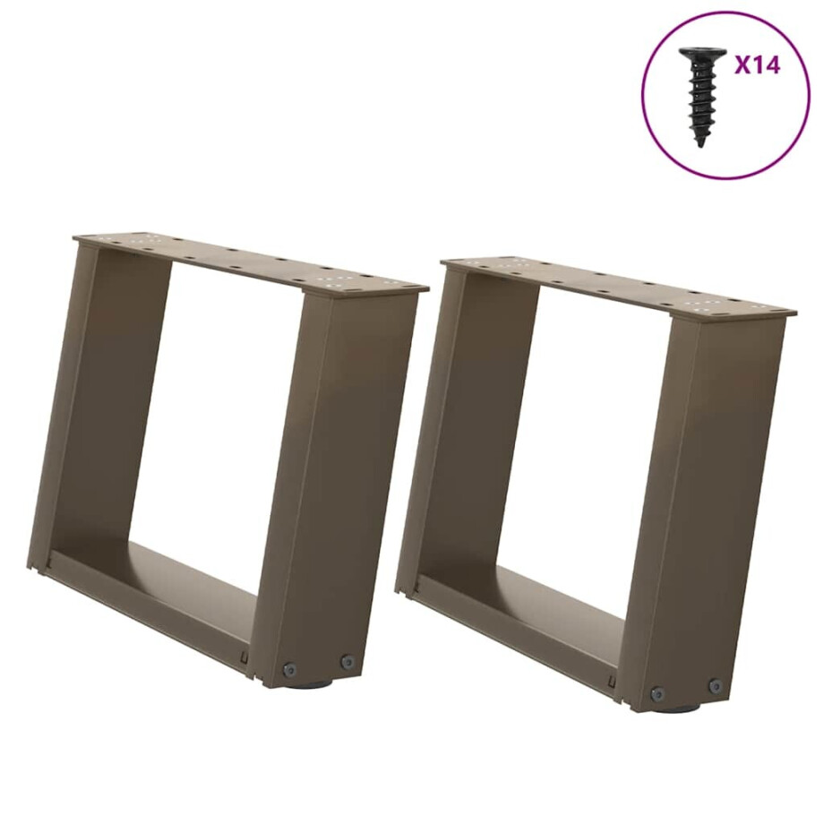 vidaXL Salontafelpoten 2 st U-vormig 40x(30-31) cm staal naturel vidaXL Salontafelpoten 2 st U-vormig 40x(30-31) cm staal naturel afbeelding 1