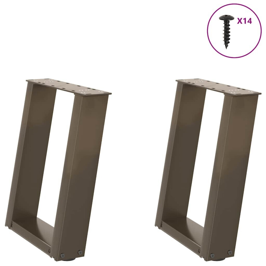 vidaXL Salontafelpoten 2 st U-vormig 38x(42-43) cm staal naturel vidaXL Salontafelpoten 2 st U-vormig 38x(42-43) cm staal naturel afbeelding 1