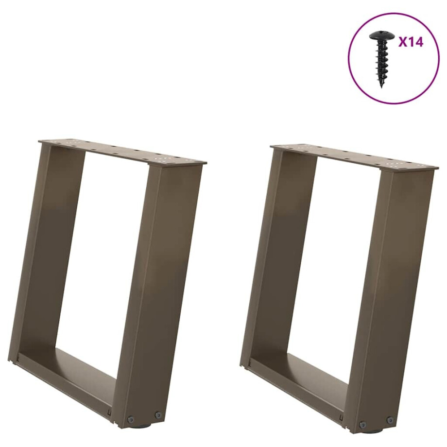 vidaXL Salontafelpoten 2 st U-vormig 50x(42-43) cm staal naturel vidaXL Salontafelpoten 2 st U-vormig 50x(42-43) cm staal naturel afbeelding 1