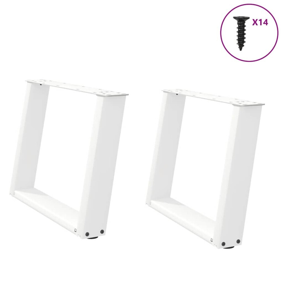 vidaXL Salontafelpoten 2 st U-vormig 60x(42-43) cm staal wit vidaXL Salontafelpoten 2 st U-vormig 60x(42-43) cm staal wit afbeelding 1