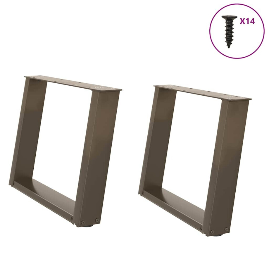 vidaXL Salontafelpoten 2 st U-vormig 60x(42-43) cm staal naturel vidaXL Salontafelpoten 2 st U-vormig 60x(42-43) cm staal naturel afbeelding 1