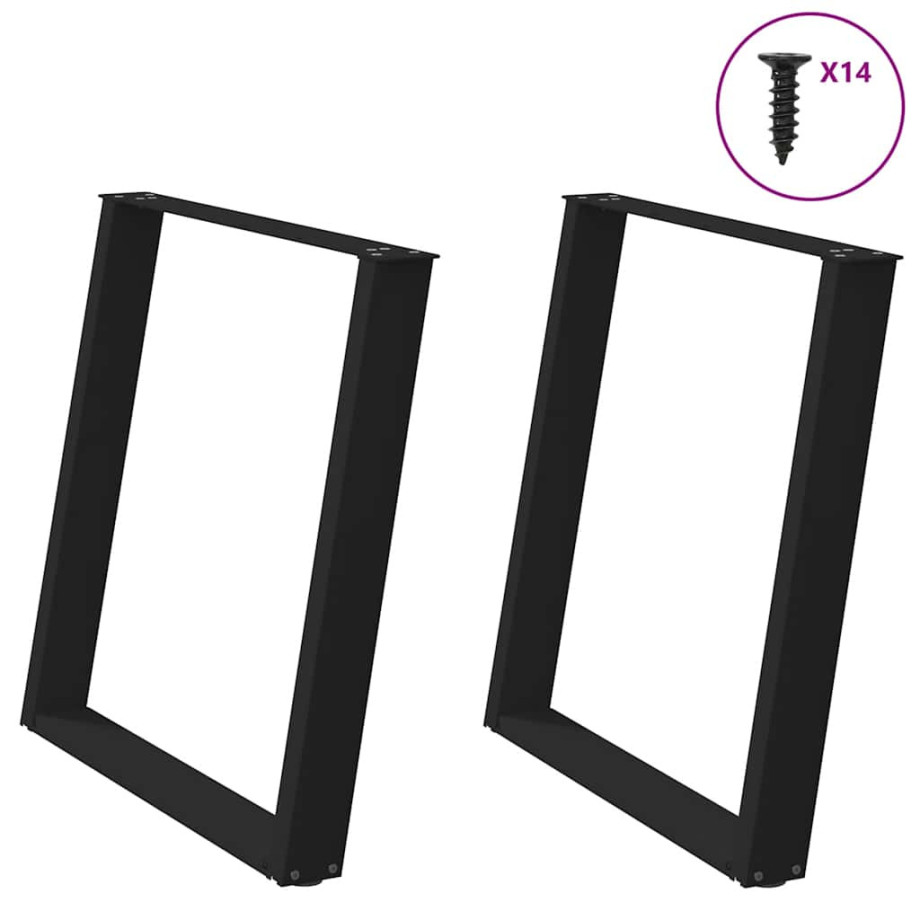 vidaXL Eettafelpoten 2 st U-vormig 70x(72-73) cm staal zwart vidaXL Eettafelpoten 2 st U-vormig 70x(72-73) cm staal zwart afbeelding 1