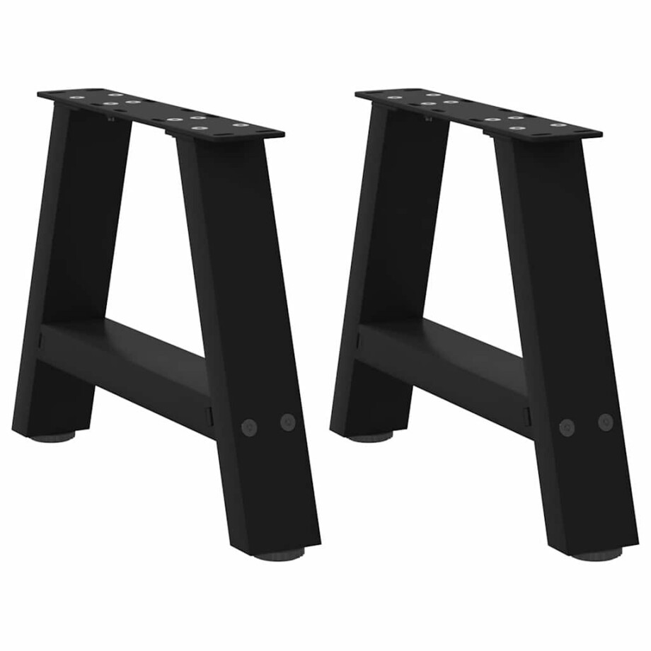 vidaXL Salontafelpoten 2 st A-vormig 30x(30-31) cm staal zwart afbeelding 1