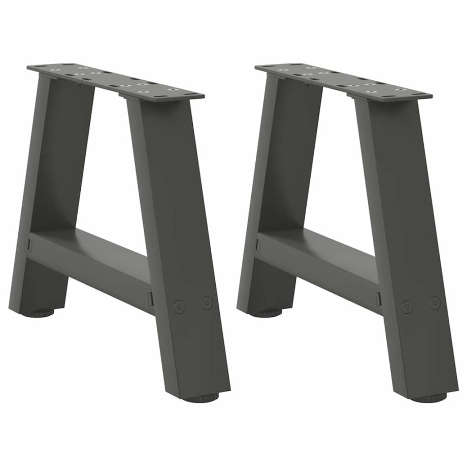 vidaXL Salontafelpoten 2 st A-vormig 30x(30-31) cm staal antraciet afbeelding 1