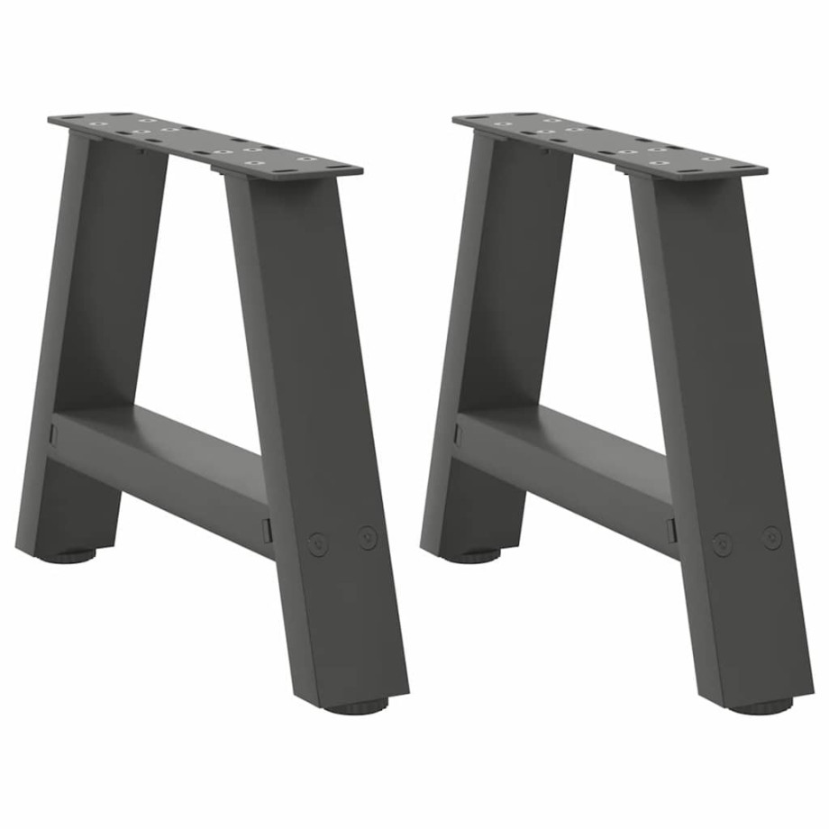 vidaXL Salontafelpoten 2 st A-vormig 50x(30-31) cm staal antraciet afbeelding 1