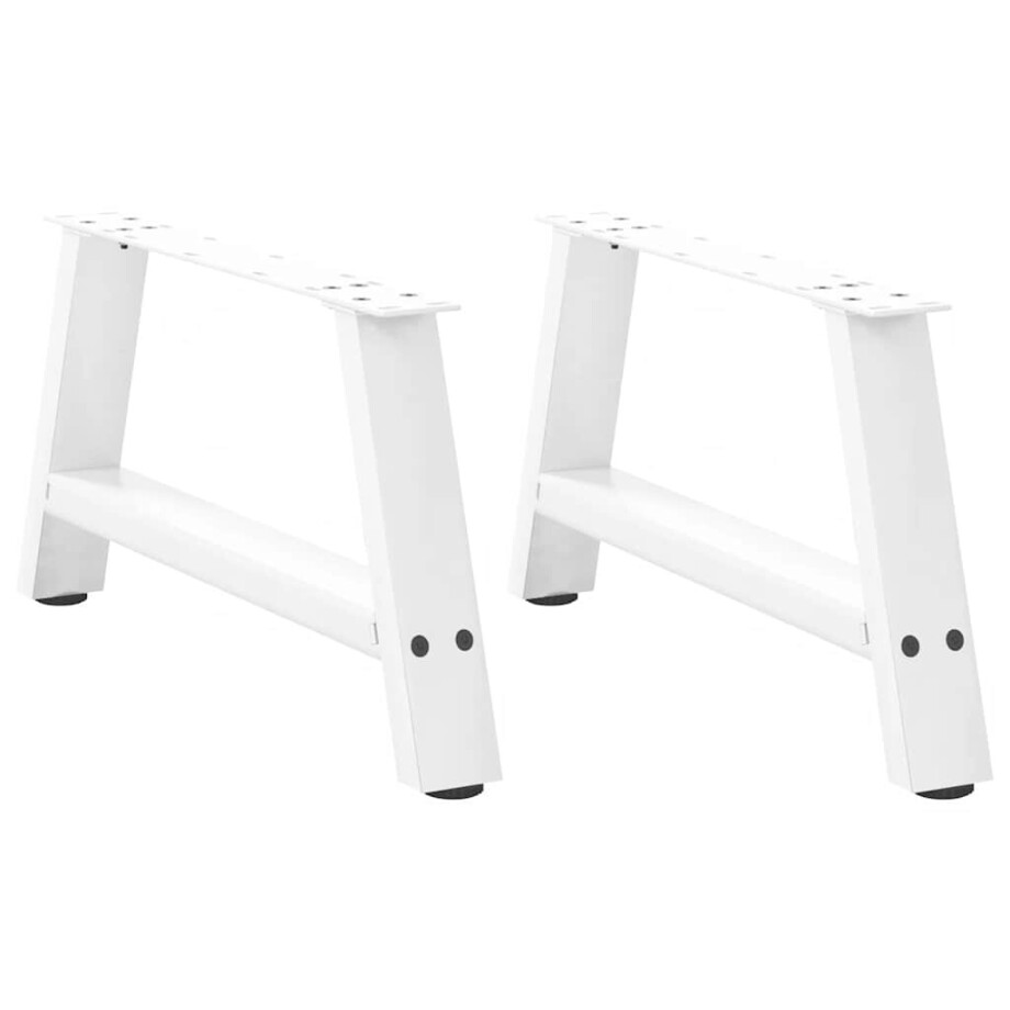 vidaXL Salontafelpoten 2 st A-vormig 60x(30-31) cm staal wit afbeelding 1