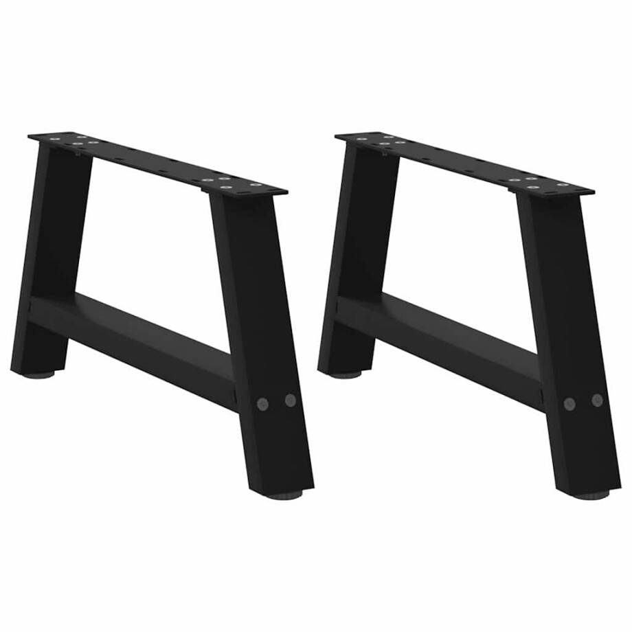 vidaXL Salontafelpoten 2 st A-vormig 70x(30-31) cm staal zwart afbeelding 1