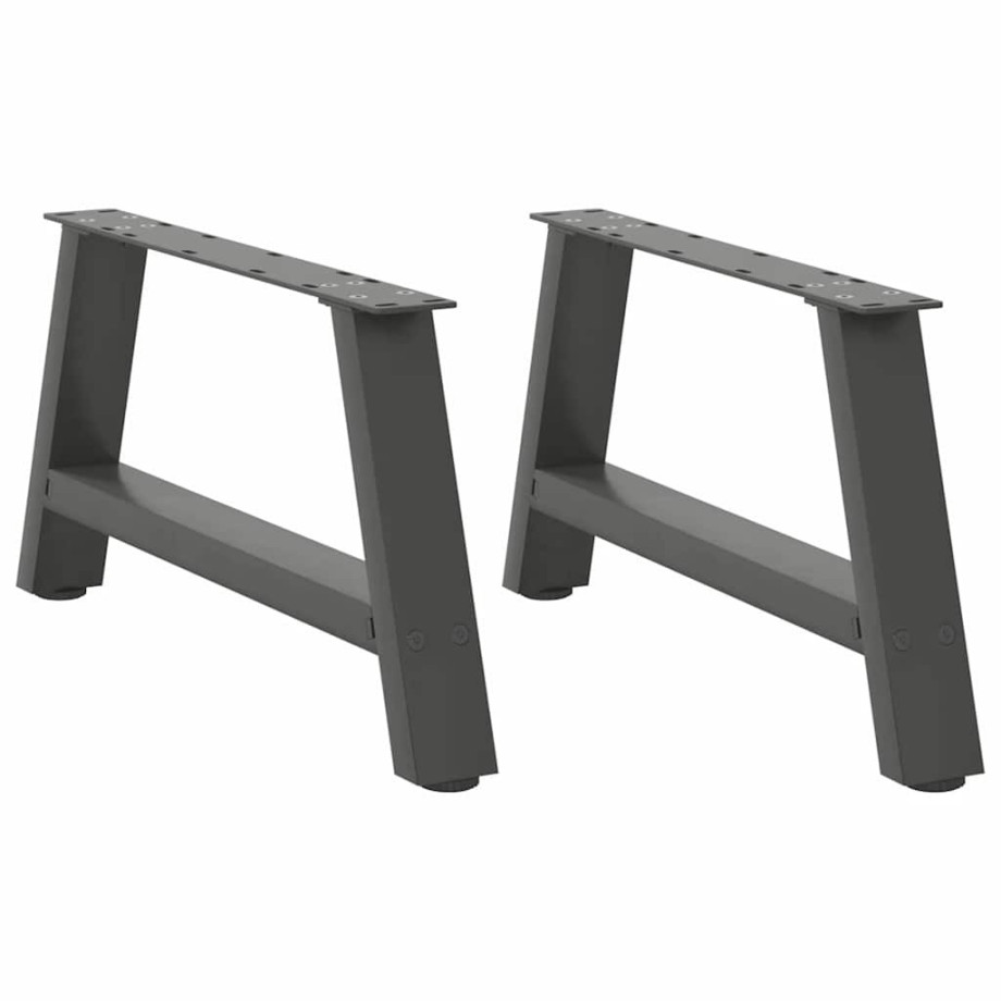 vidaXL Salontafelpoten 2 st A-vormig 70x(30-31) cm staal antraciet afbeelding 1