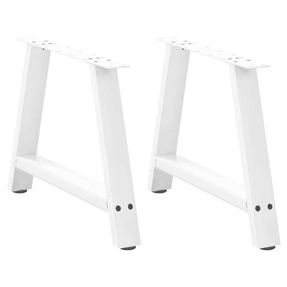 vidaXL Salontafelpoten 2 st A-vormig 60x(42-43) cm staal wit afbeelding 1