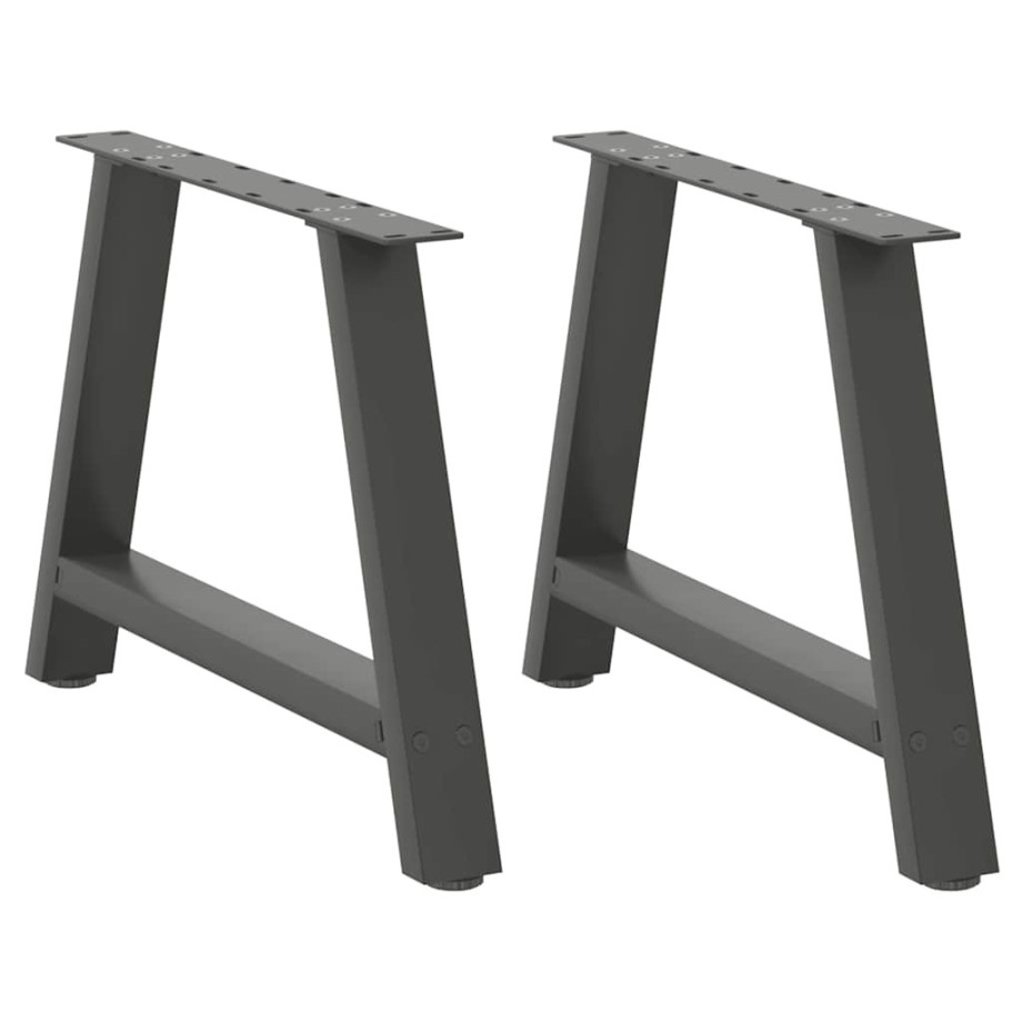 vidaXL Salontafelpoten 2 st A-vormig 60x(42-43) cm staal antraciet afbeelding 1