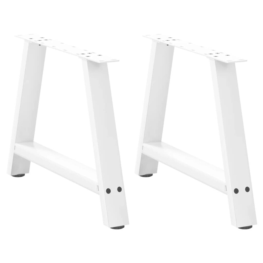 vidaXL Salontafelpoten 2 st A-vormig 70x(42-43) cm staal wit afbeelding 1