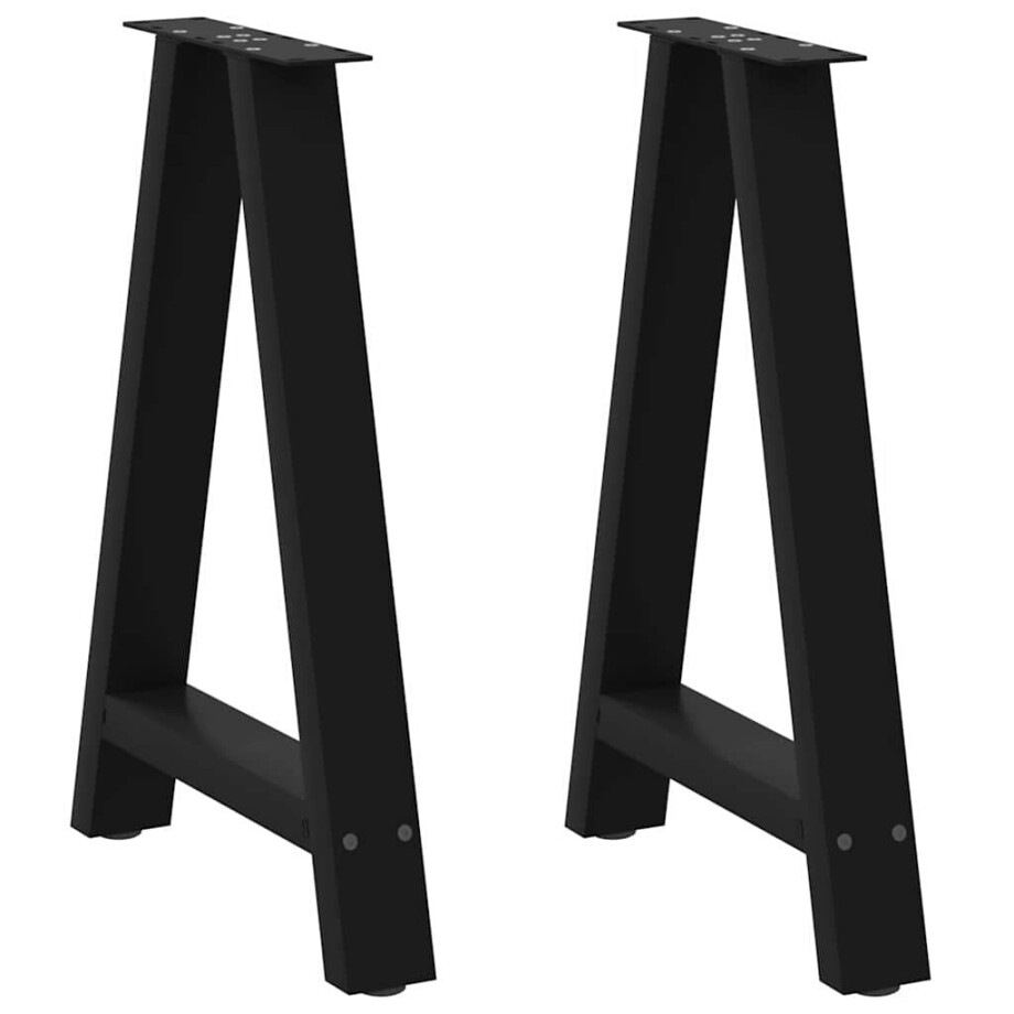 vidaXL Eettafelpoten 2 st A-vormig 50x(72-73) cm staal zwart afbeelding 1