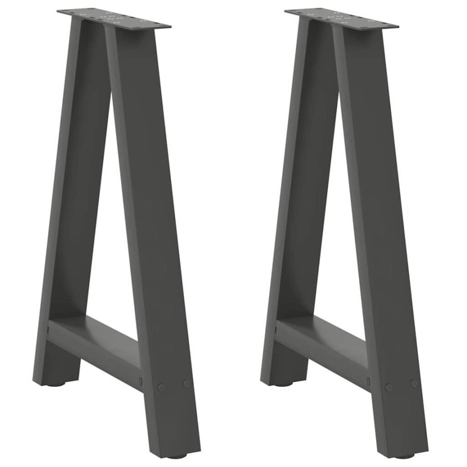 vidaXL Eettafelpoten 2 st A-vormig 50x(72-73) cm staal antraciet vidaXL Eettafelpoten 2 st A-vormig 50x(72-73) cm staal antraciet afbeelding 1