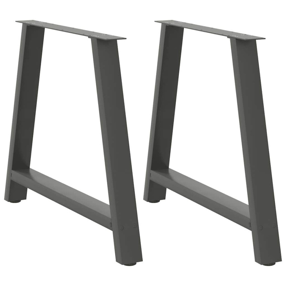 vidaXL Eettafelpoten 2 st A-vormig 100x(72-73) cm staal antraciet vidaXL Eettafelpoten 2 st A-vormig 100x(72-73) cm staal antraciet afbeelding 1