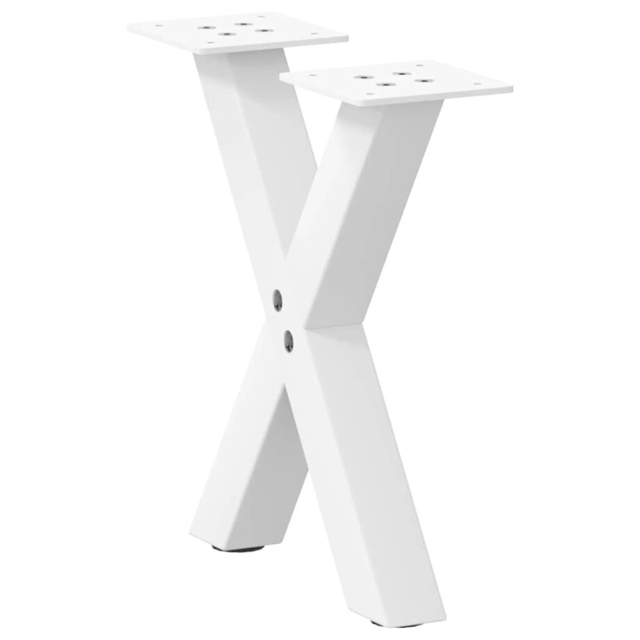 vidaXL Salontafelpoten 2 st X-vormig 30x(30-31) cm staal wit afbeelding 1