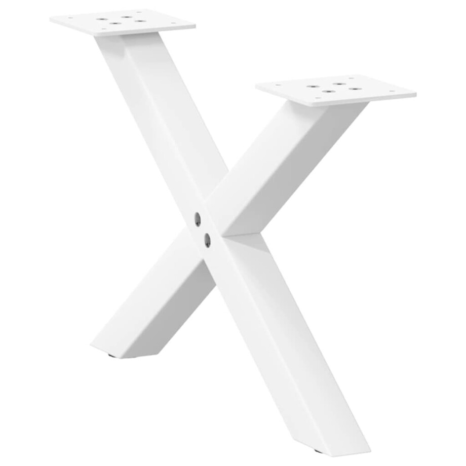 vidaXL Salontafelpoten 2 st X-vormig 50x(30-31) cm staal wit afbeelding 1