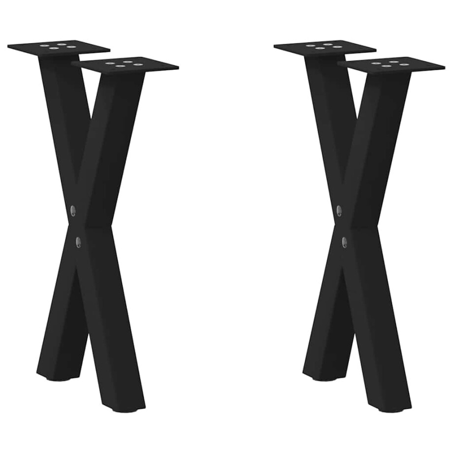 vidaXL Salontafelpoten 2 st X-vormig 28x(42-43) cm staal zwart vidaXL Salontafelpoten 2 st X-vormig 28x(42-43) cm staal zwart afbeelding 1