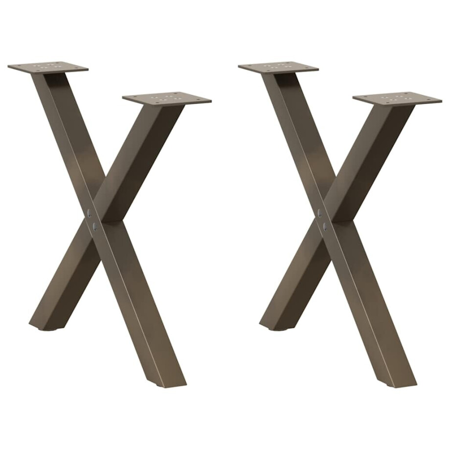 vidaXL Salontafelpoten 2 st X-vormig 50x(42-43) cm staal naturel vidaXL Salontafelpoten 2 st X-vormig 50x(42-43) cm staal naturel afbeelding 1