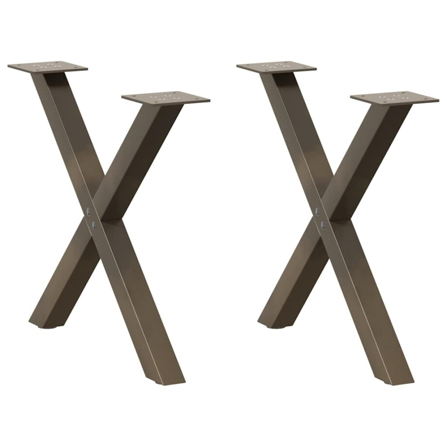vidaXL Salontafelpoten 2 st X-vormig 60x(42-43) cm staal naturel vidaXL Salontafelpoten 2 st X-vormig 60x(42-43) cm staal naturel afbeelding 1