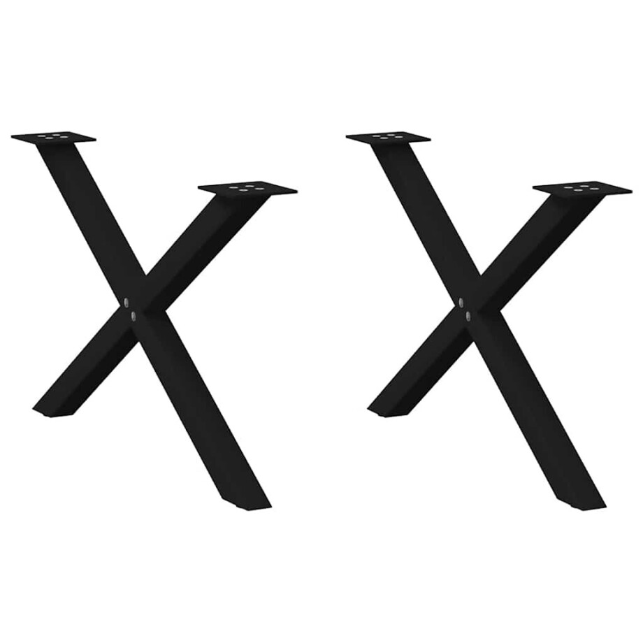 vidaXL Salontafelpoten 2 st X-vormig 70x(42-43) cm staal zwart afbeelding 1