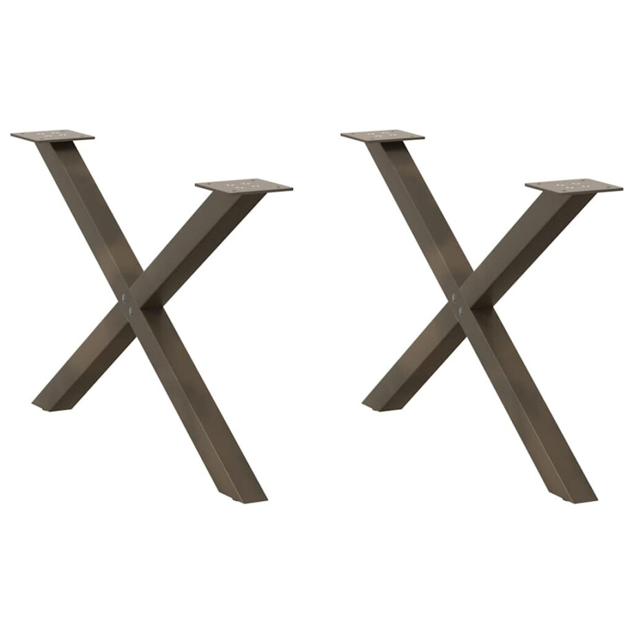 vidaXL Salontafelpoten 2 st X-vormig 70x(42-43) cm staal naturel vidaXL Salontafelpoten 2 st X-vormig 70x(42-43) cm staal naturel afbeelding 1