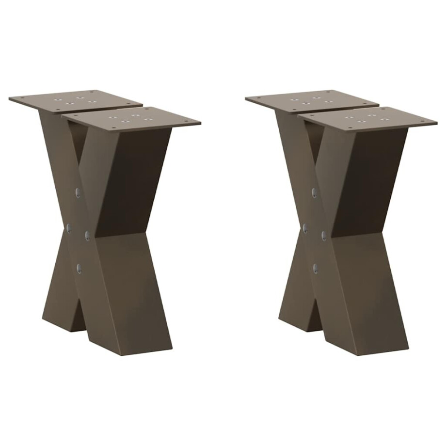 vidaXL Salontafelpoten 2 st X-vormig 40x(30-31) cm staal naturel vidaXL Salontafelpoten 2 st X-vormig 40x(30-31) cm staal naturel afbeelding 1