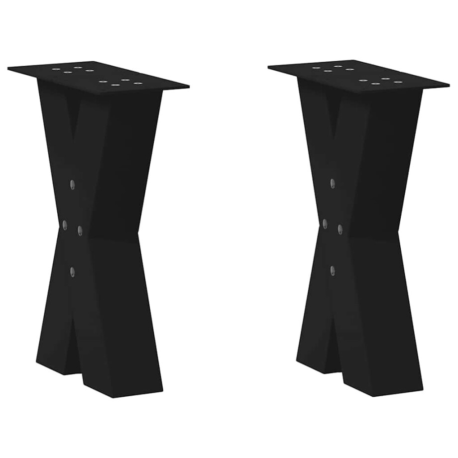vidaXL Salontafelpoten 2 st X-vormig 28x(42-43) cm staal zwart vidaXL Salontafelpoten 2 st X-vormig 28x(42-43) cm staal zwart afbeelding 1