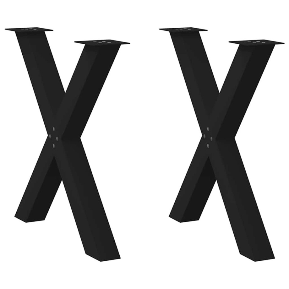 vidaXL Eettafelpoten 2 st X-vormig 80x(72-73) cm staal zwart vidaXL Eettafelpoten 2 st X-vormig 80x(72-73) cm staal zwart afbeelding 1