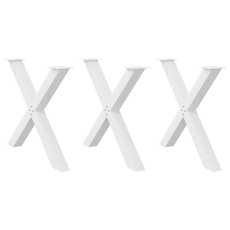 vidaXL Eettafelpoten 3 st X-vormig 90x(72-73) cm staal wit vidaXL Eettafelpoten 3 st X-vormig 90x(72-73) cm staal wit afbeelding 1