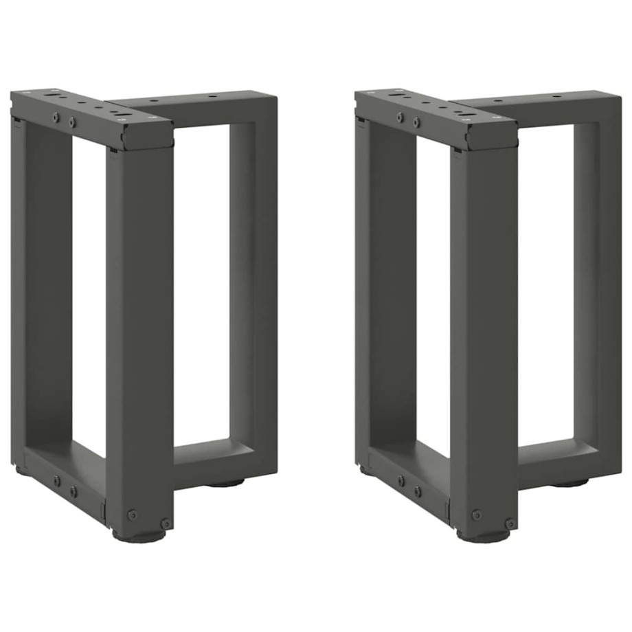 vidaXL Salontafelpoten 2 st T-vormig 28x25x(42-43) cm staal antraciet afbeelding 1