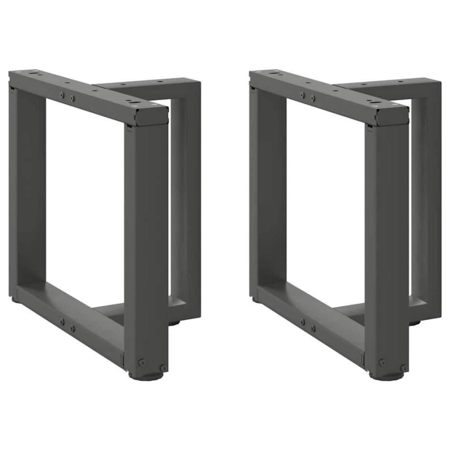 vidaXL Salontafelpoten 2 st T-vormig 50x25x(42-43) cm staal antraciet afbeelding 1