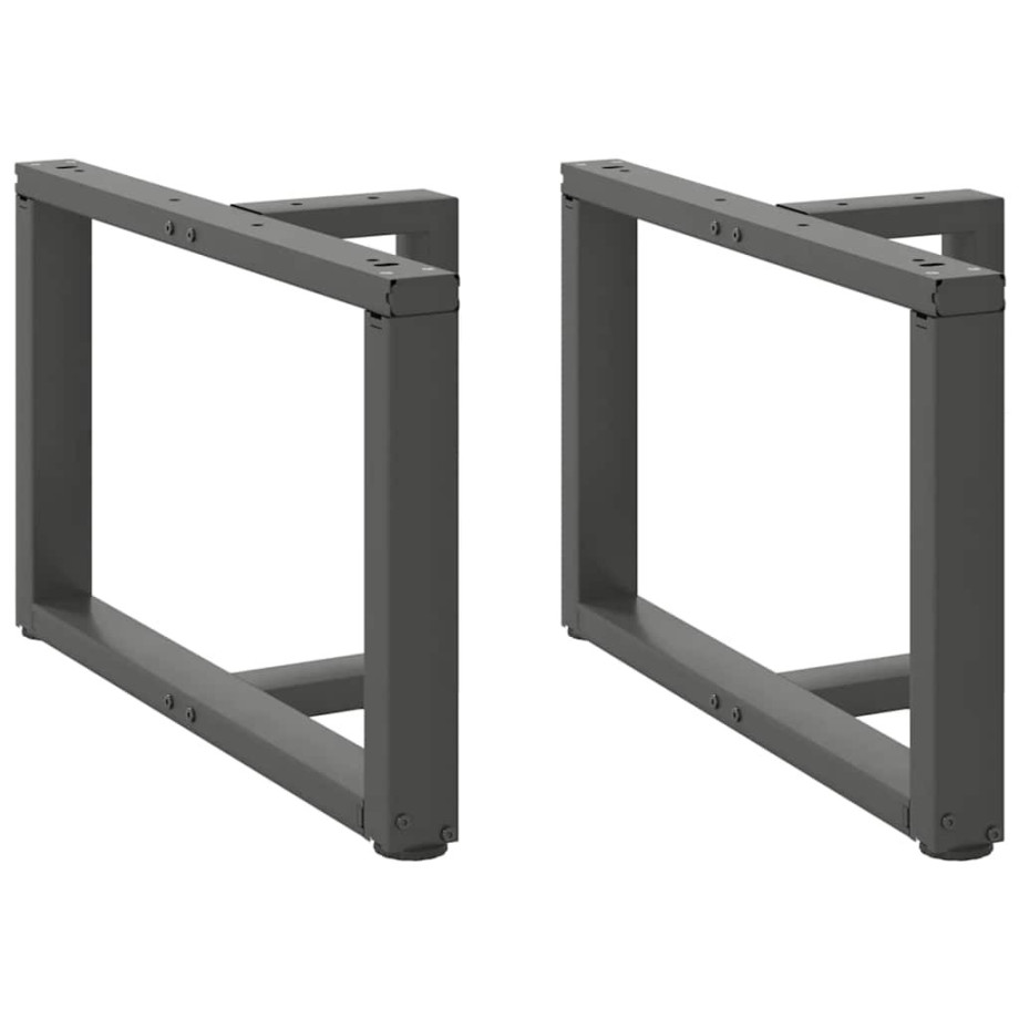 vidaXL Salontafelpoten 2 st T-vormig 60x25x(42-43) cm staal antraciet afbeelding 1
